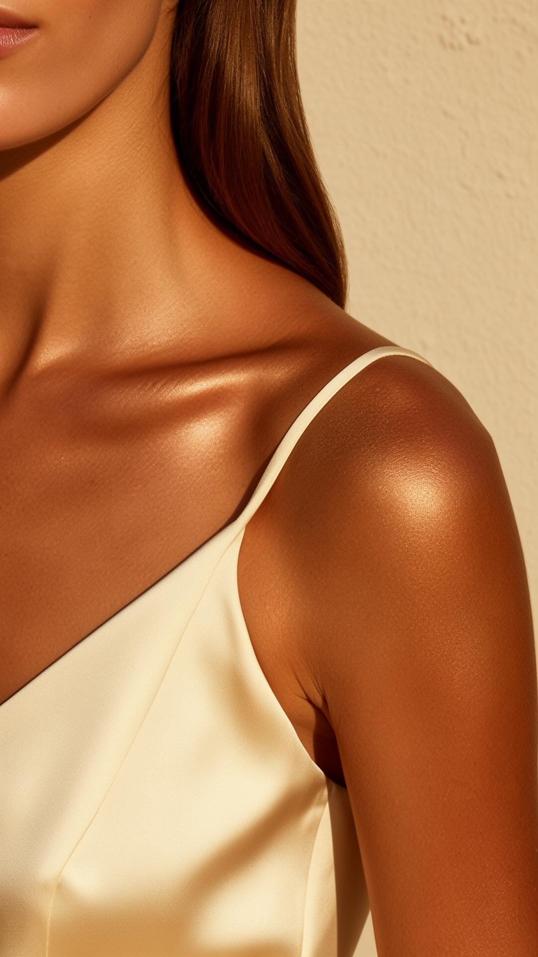 Detalhe de pele bronzeada